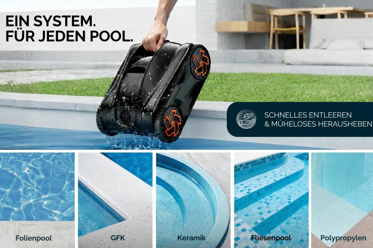 Akku Poolroboter xBot® - kabellos & App Steuerung Akku Poolroboter xBot 600