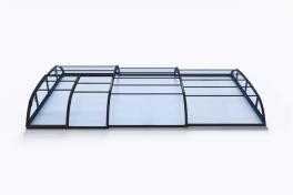 Pool-Überdachung / Poolabdeckung SkyCover® Harmony Pool-Überdachung Harmony 3.7x6.3m | Premium-Verglasung: Klarglasoptik ohne Querstreben