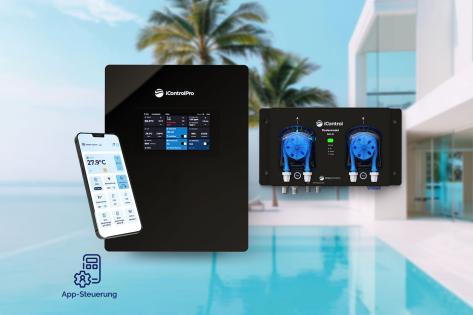 Pool-Dosieranlage iControlPro Touch Chlor mit intelligenter Poolsteuerung und optionaler pH-Regulierung, inkl. Stromverteiler