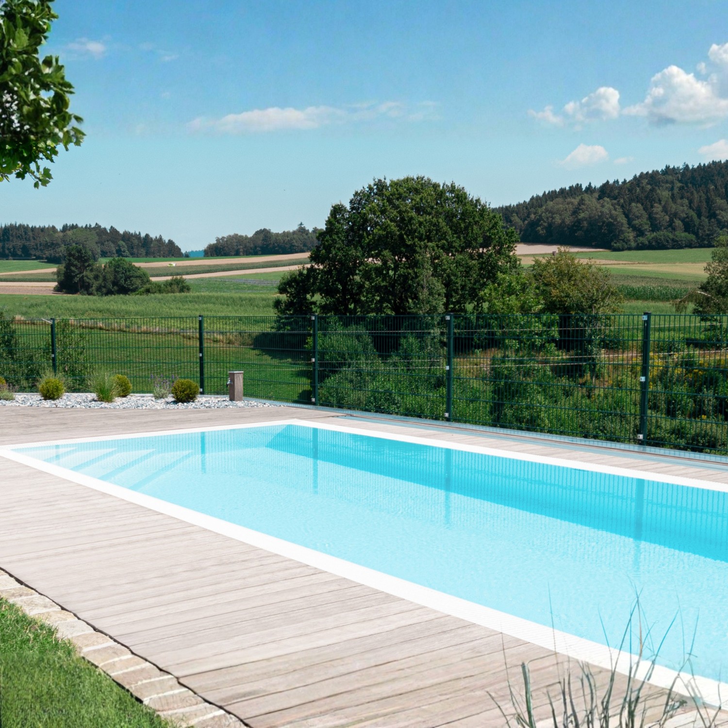 POOL-SYSTEMS Pool mit Überlauf 3,0x8,0m Infinity Bay - blau / weiß