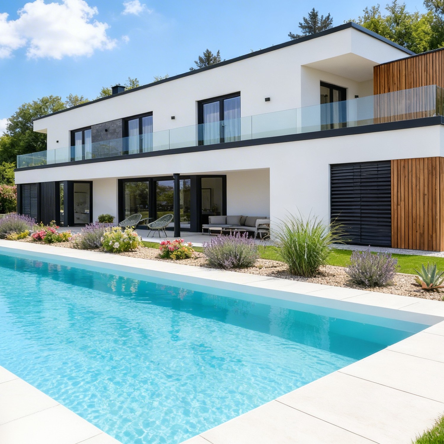 POOL-SYSTEMS Pool fertig montiert, verrohrt & verkabelt 3,0x5,0m Bay
