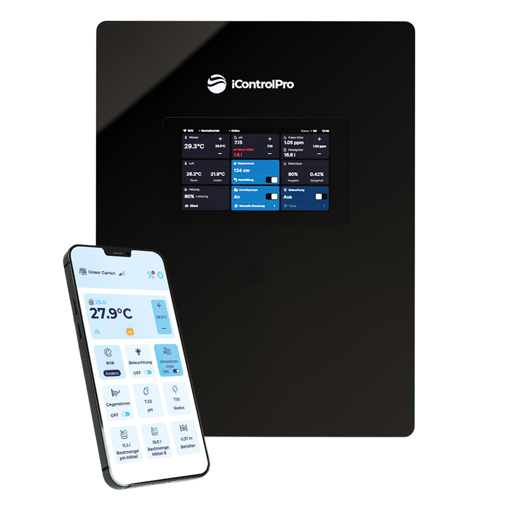 intelligente Poolsteuerung icontrol mit Salzwasserelektrolyse