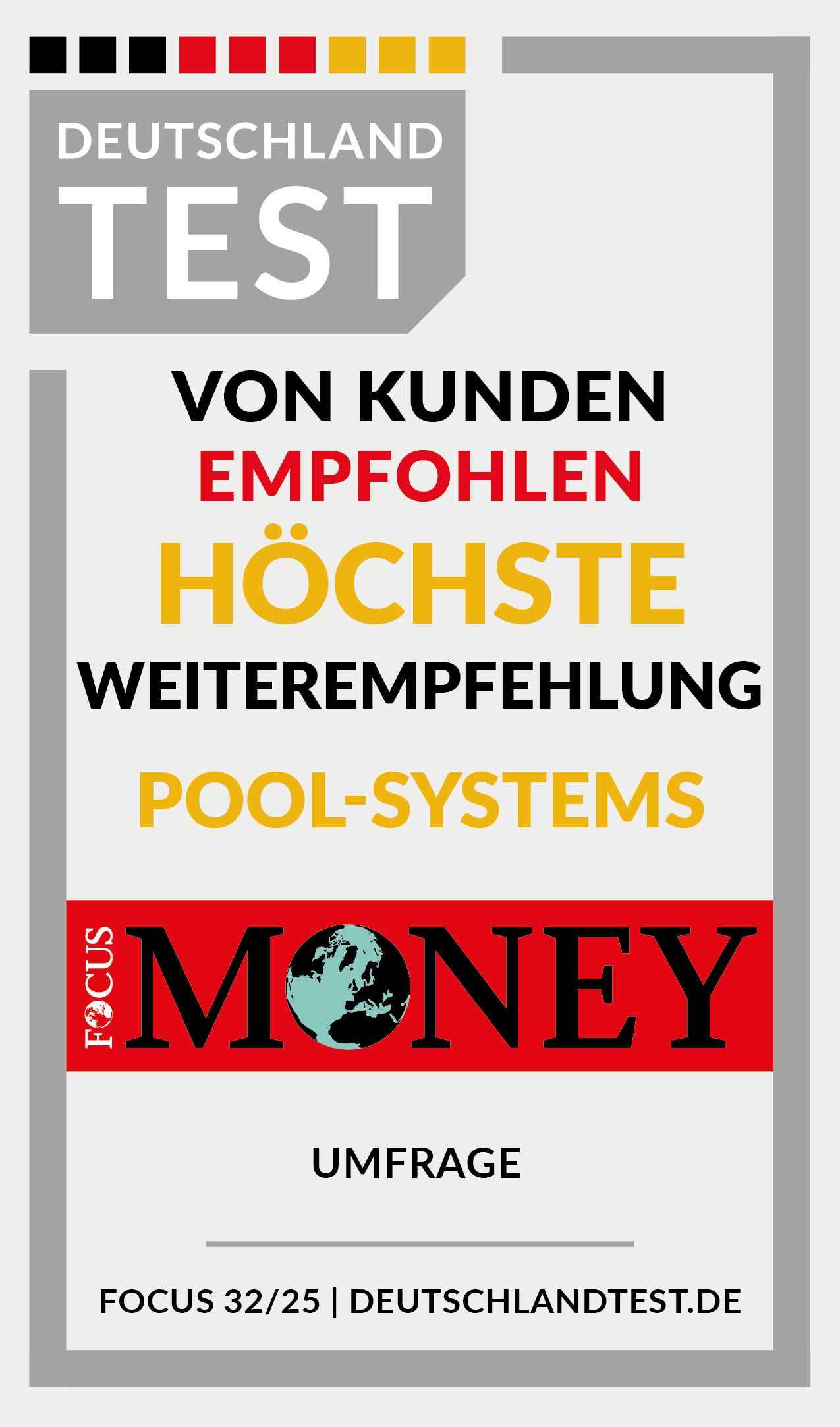 Deutschlands Pool-Fachhändler mit der höchsten Weiterempfehlung